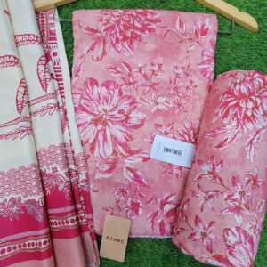 Ethnic Linen 3 pc Print suit