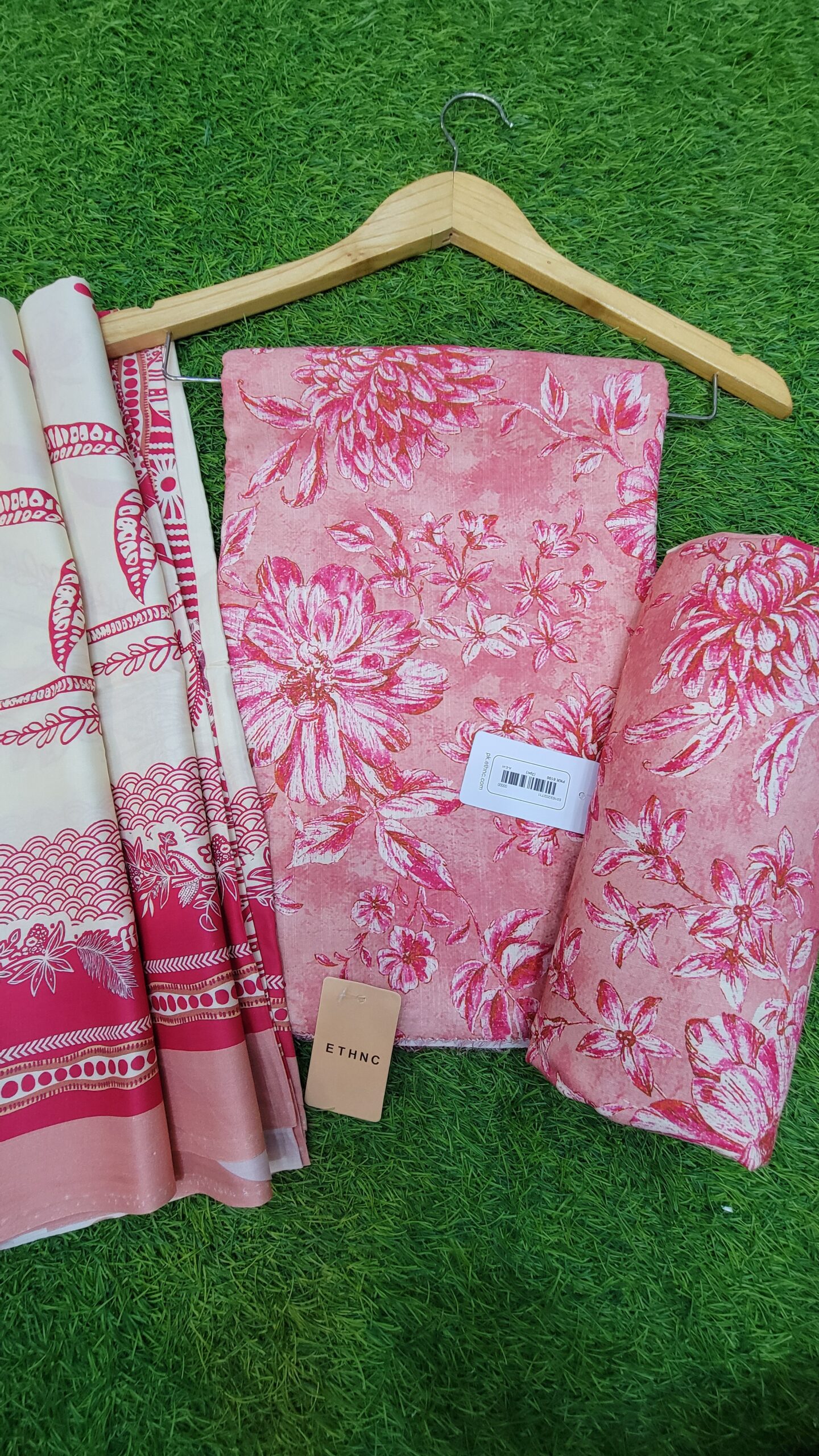Ethnic Linen 3 pc Print suit