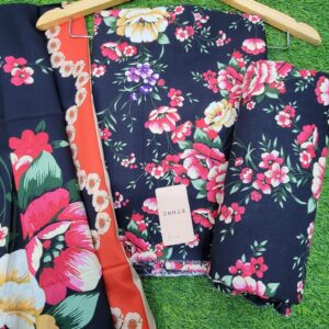 Ethnic Linen 3 pc print suit