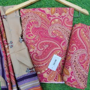 Ethnic Linen 3 pc print suit