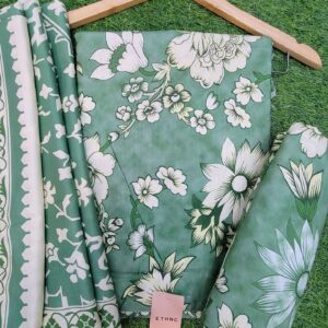 Ethnic Linen 3 pc print suit