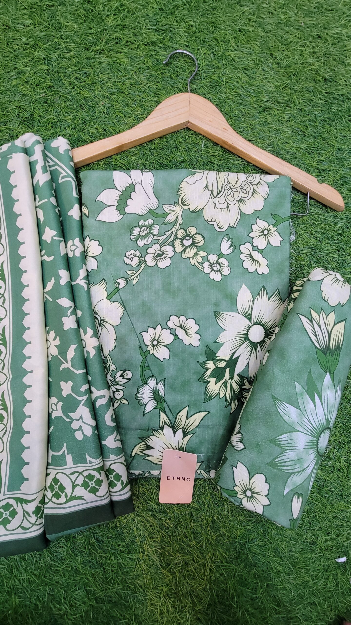 Ethnic Linen 3 pc print suit