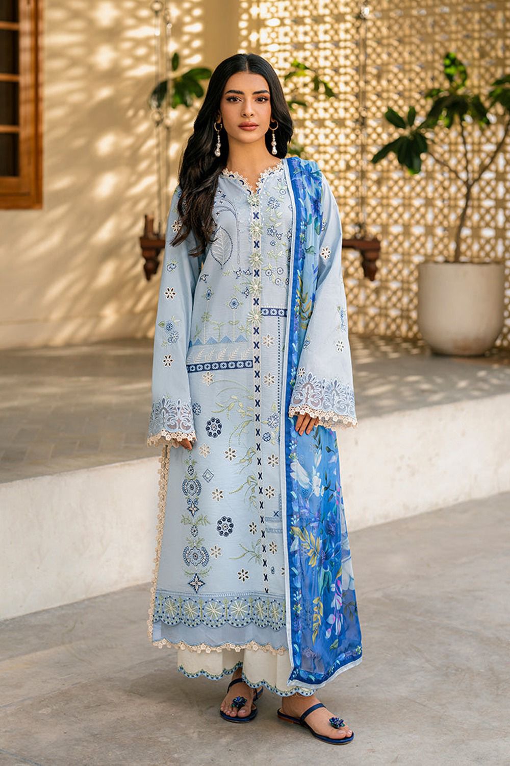 PARTY WEAR EMBROIDERED DHANAK