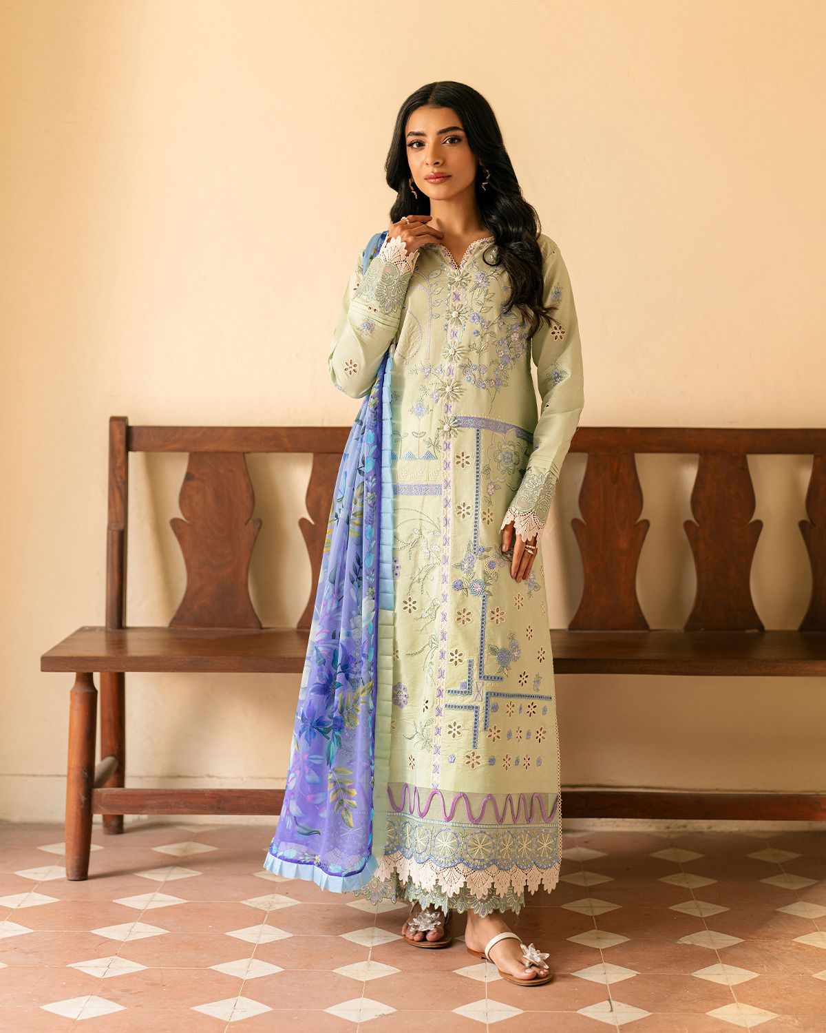 PARTY WEAR EMBROIDERED DHANAK